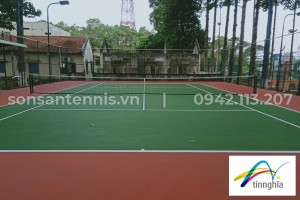 [Dự án] Sửa chữa và sơn lại 2 lớp sơn Nova sports cho 1 sân tennis uỷ ban Phước Long - Bình Phước