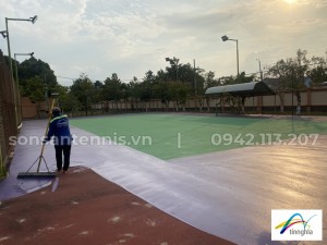 [Dự án] Sửa chữa và sơn màu 3 lớp Master Court cho sân tennis của bộ tư lệnh biên phòng TP. Cao Lãnh