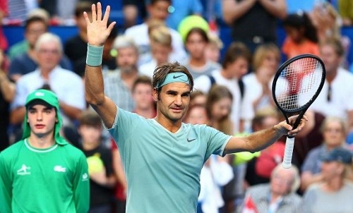 Federer đánh dấu sự trở lại ở mùa giải 2017 bằng một chiến thắng. Ảnh: AFP.