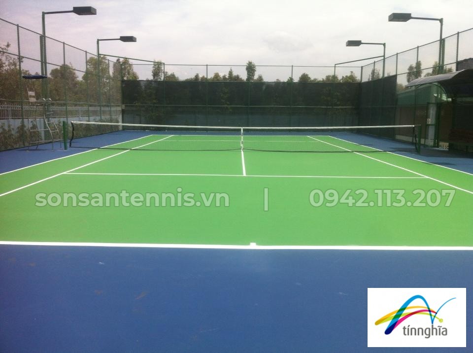 Phối lại màu cho sân tennis quận 9 (HCM)