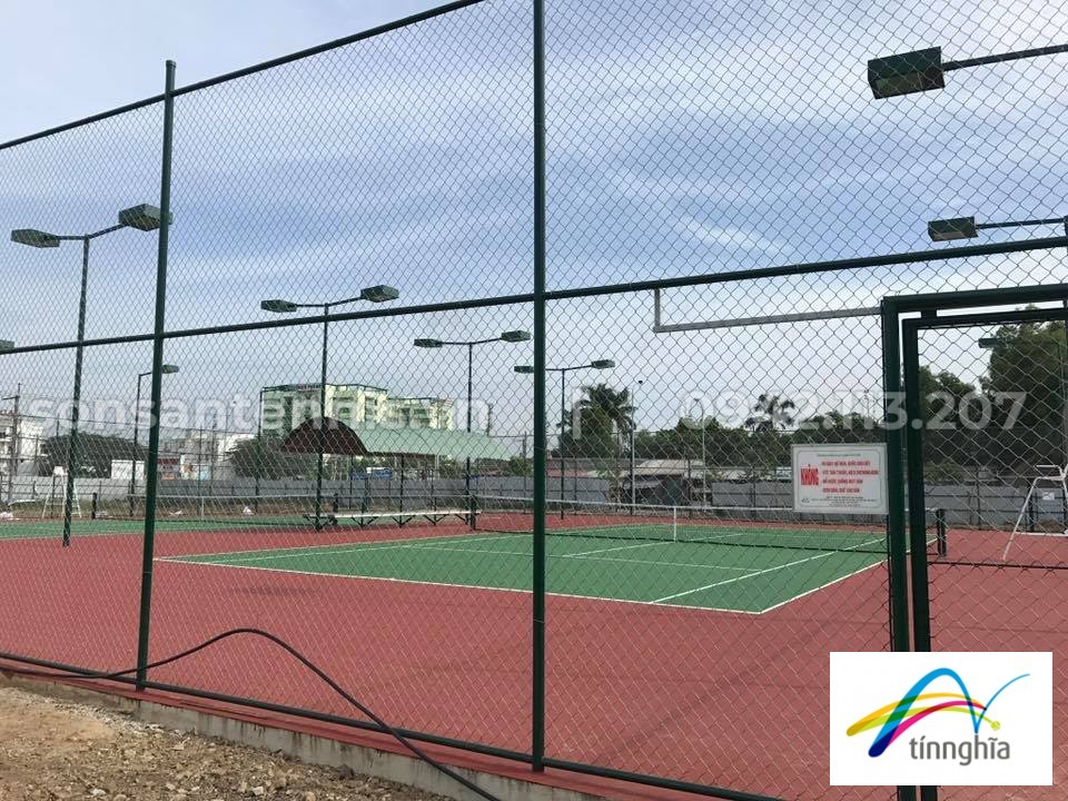 Thi công 02 sân tennis hệ thống 06 lớp sơn Master court sân tennis Ba Son   Vũng Tàu
